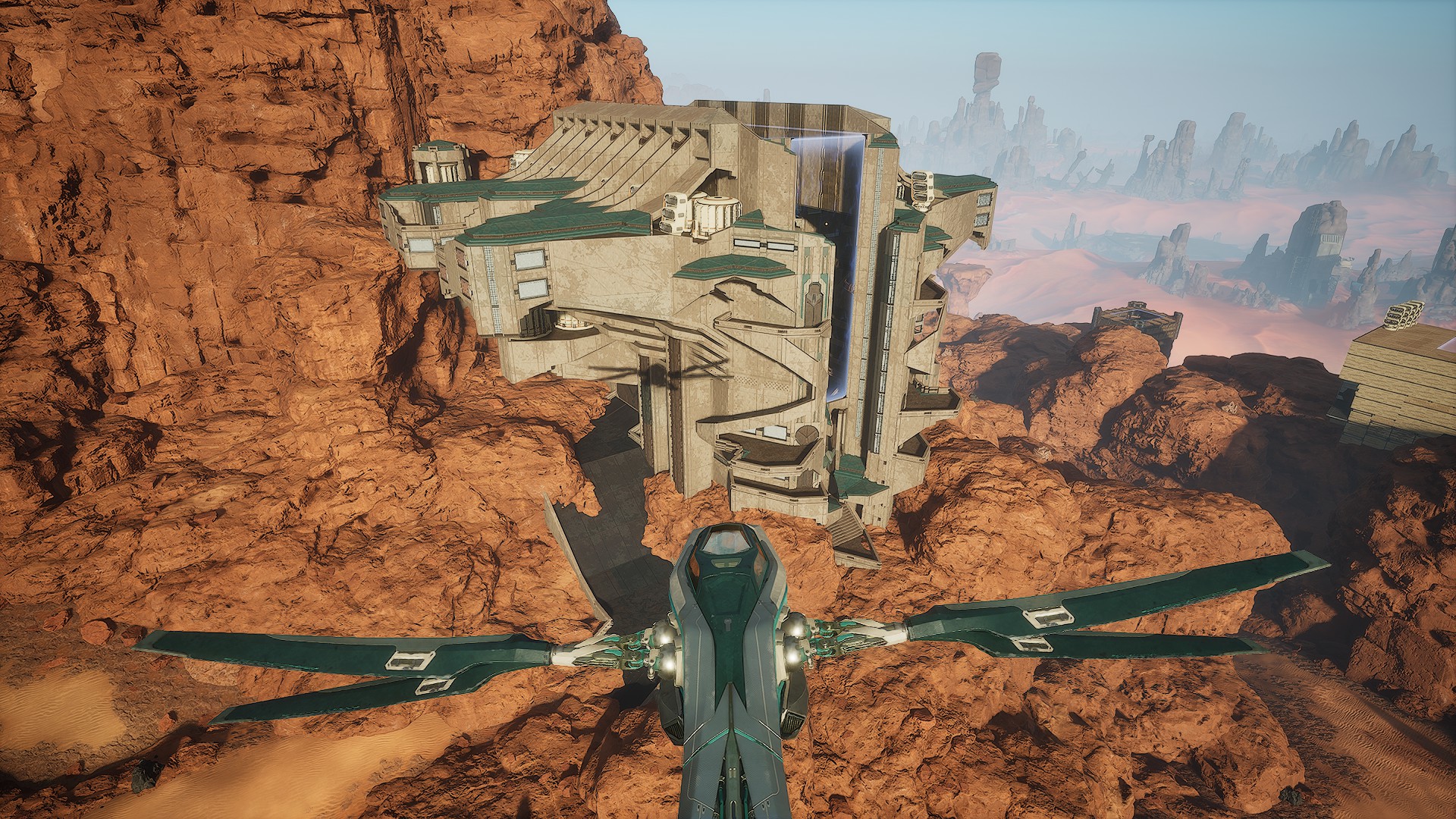 Broadwing Bastion cliffside exterior approach