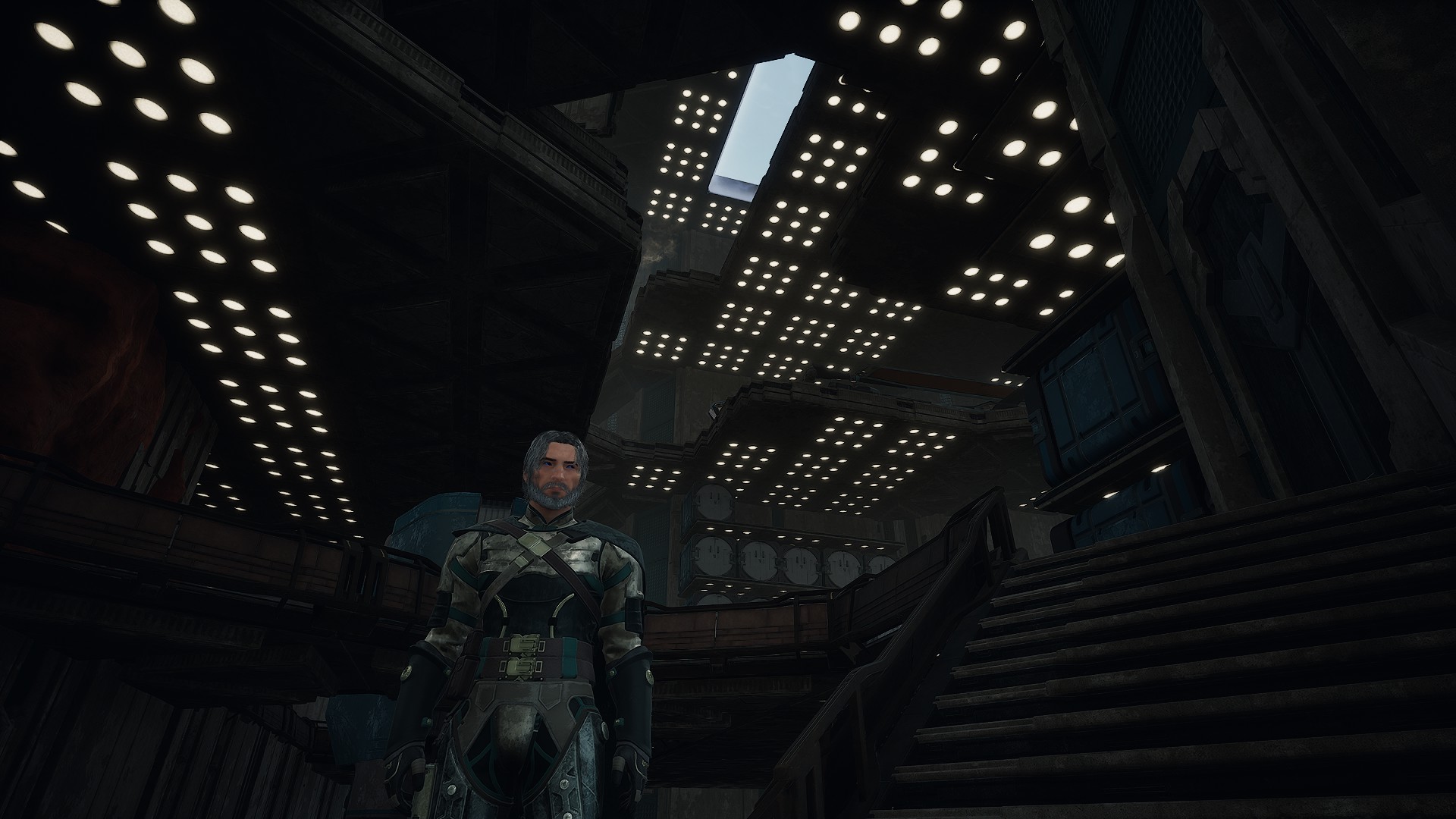 Clifftop Claymore atrium with stacked platforms