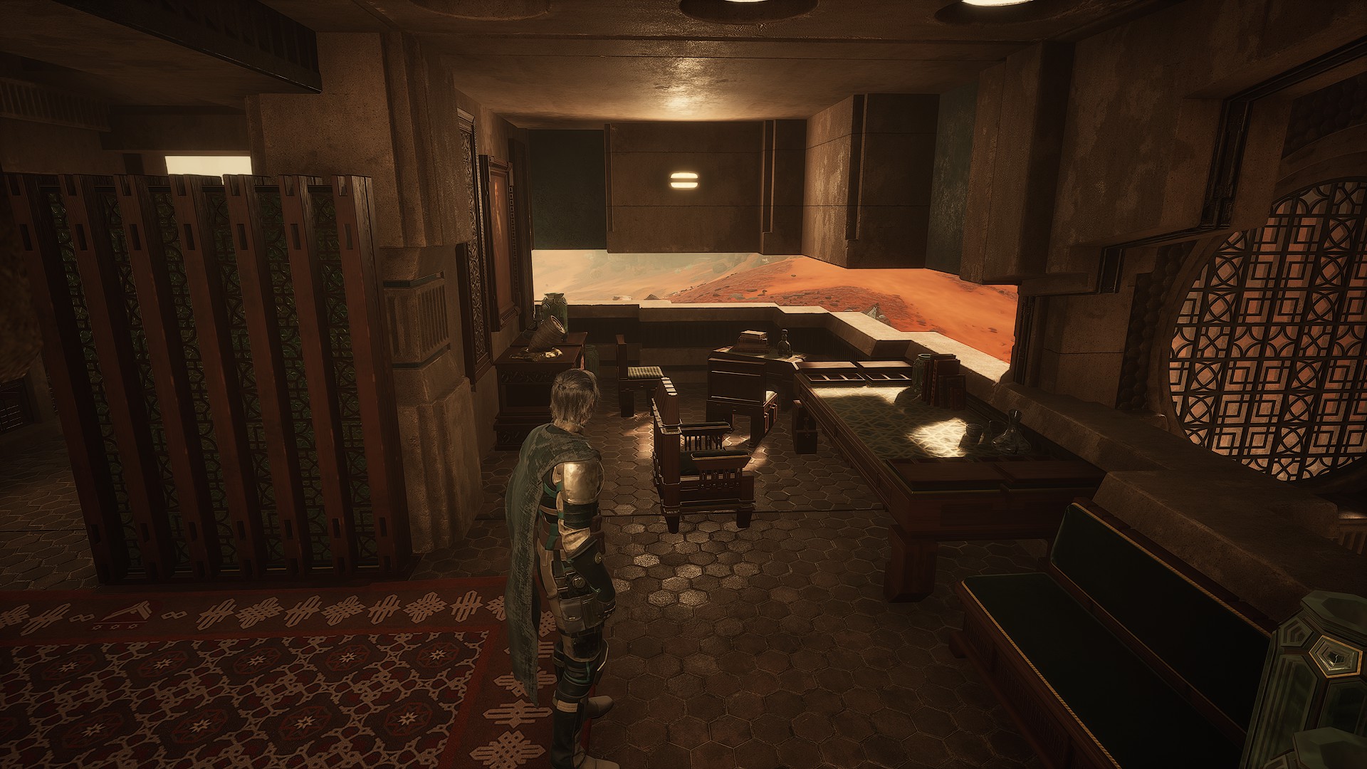 Private work and bunk area overlooking the basin