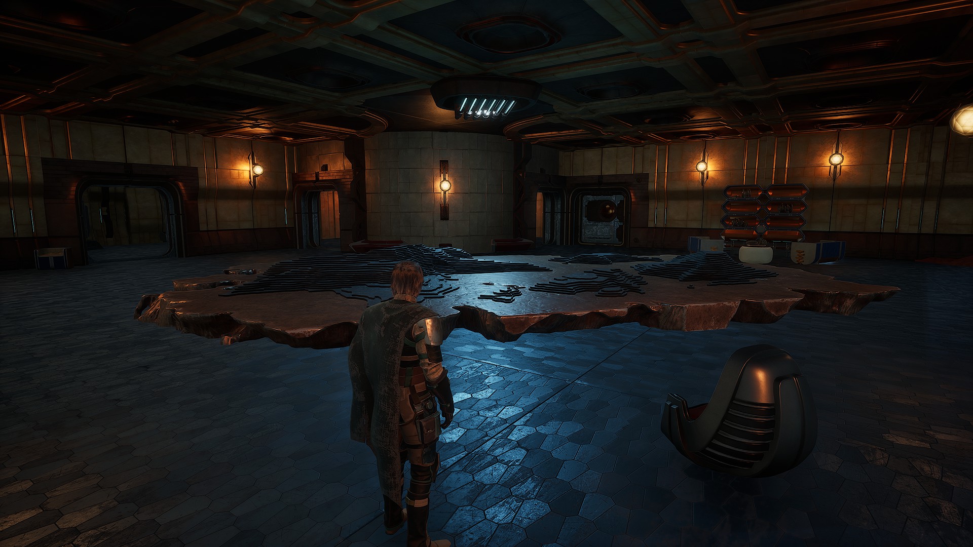 Interior planning room with terrain table