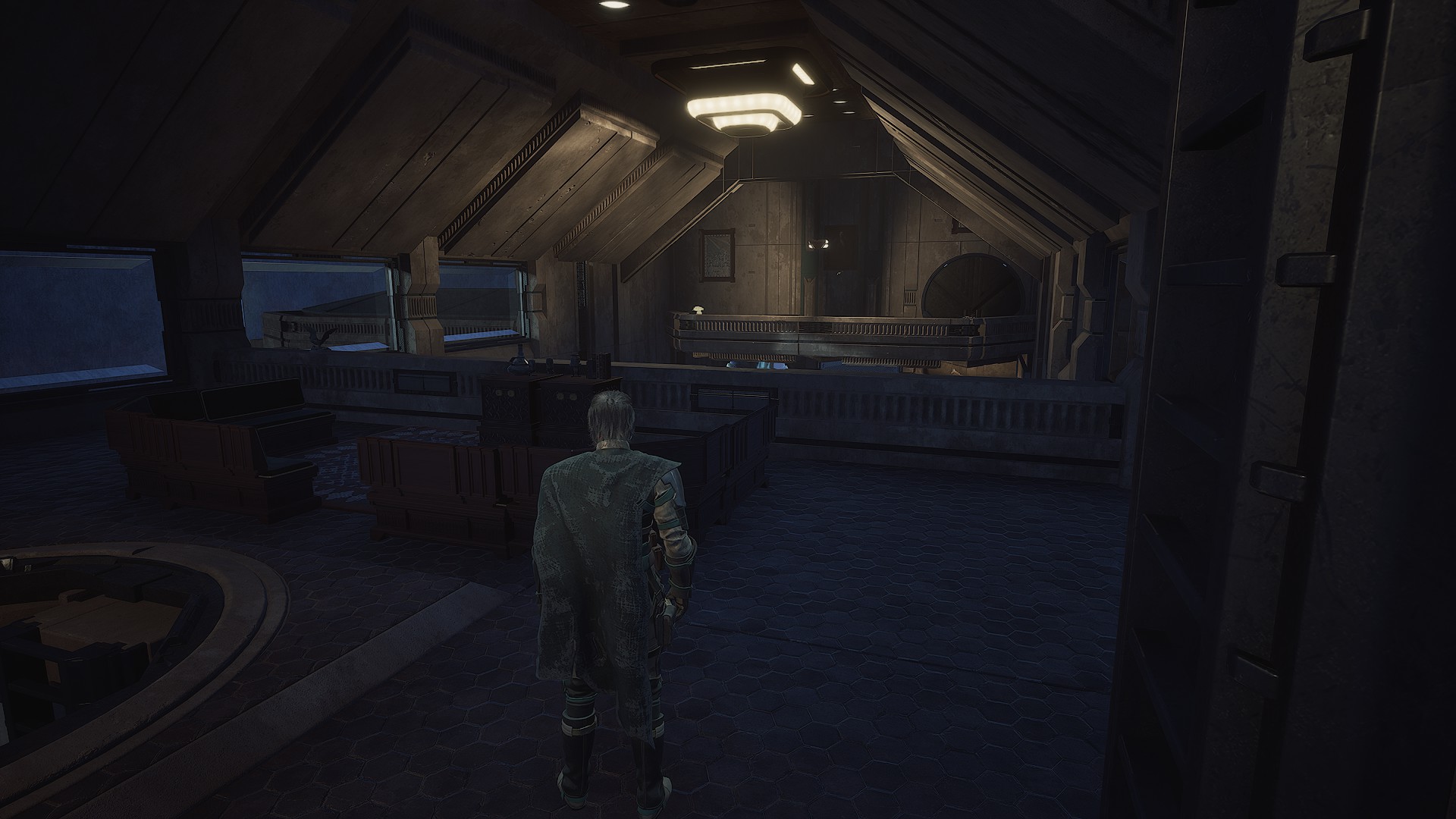 Private suite lounge with balcony overlook