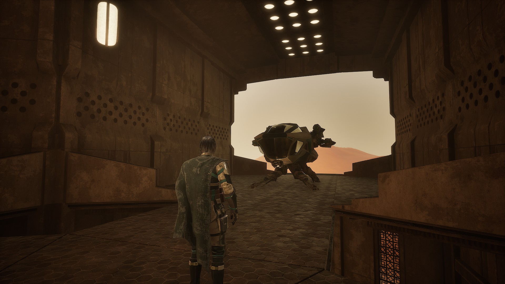 Interior landing access with scout ornithopter